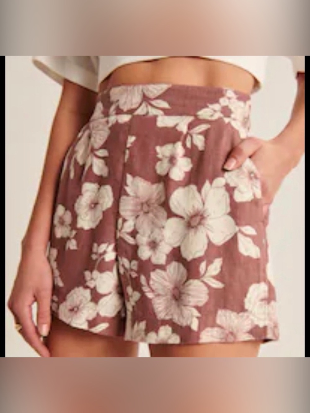 Abercrombie Floral Linen-Blend Shorts